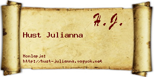 Hust Julianna névjegykártya
